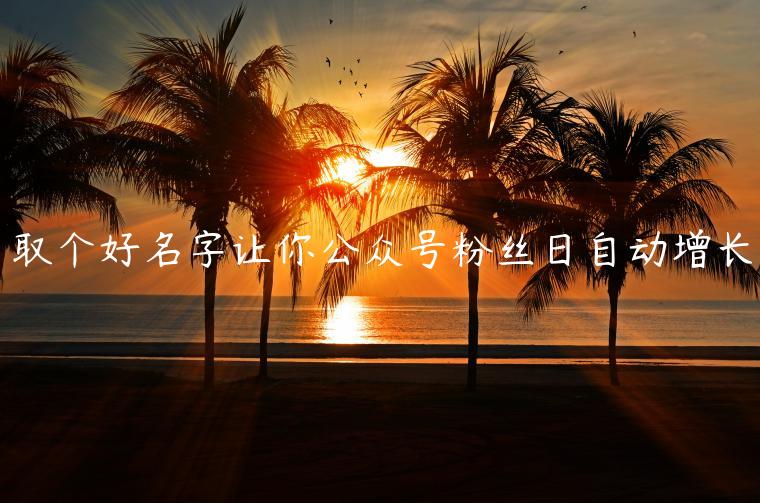 取個(gè)好名字讓你公眾號(hào)粉絲日自動(dòng)增長(zhǎng)